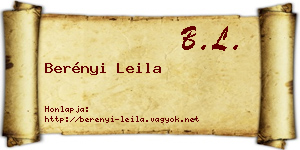 Berényi Leila névjegykártya